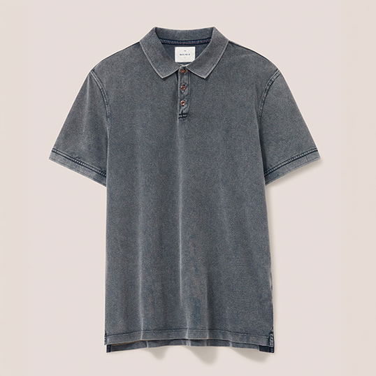 White Stuff Mens Utility Polo Washed Black