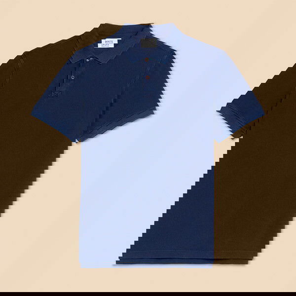 White Stuff Mens Utility Polo Deep Blue