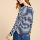 White Stuff Clara Long Sleeve T-Shirt Navy Print