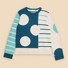 White Stuff Jade Spot Stripe Jumper Teal Multi