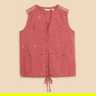 White Stuff Tulip Jersey Sleeveless Shirt Pink Multi