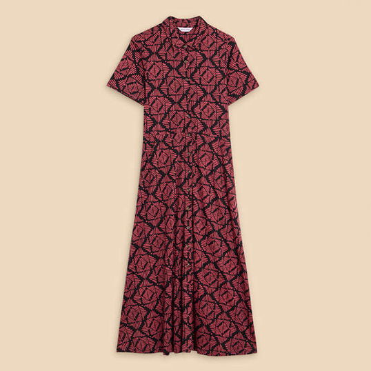 White Stuff Rua Jersey Shirt Dress Pink