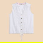 White Stuff Tulip Jersey Sleeveless Shirt Pale Ivory