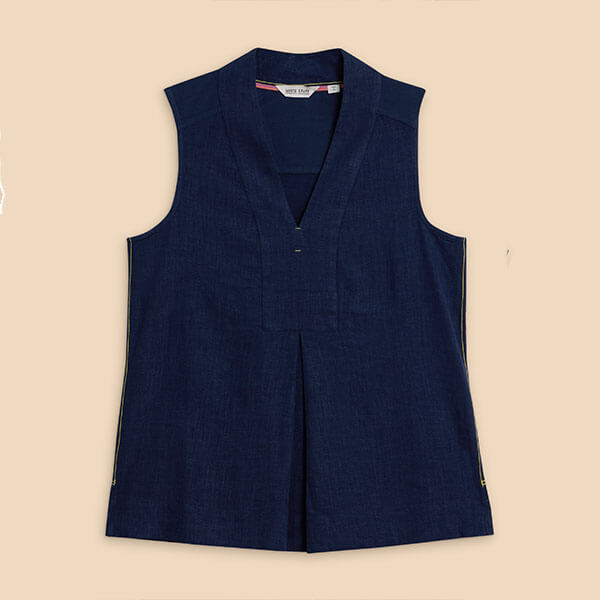 White Stuff Celia Jersey Mix Shirt French Navy