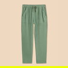 White Stuff Elle Linen Blend Trousers Mid Green