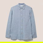 White Stuff Mens Pembroke Long Sleeve Linen Shirt Chambary Blue