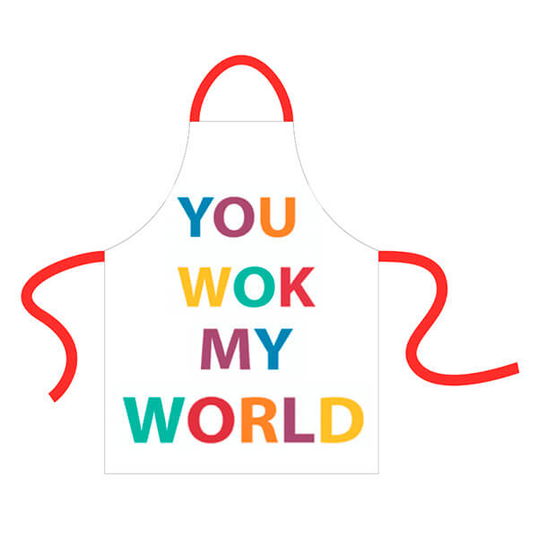 School of Wok You Wok My World Adult Apron Multi