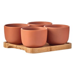 BIA International Share Set of 4 Round Bowls Terracotta