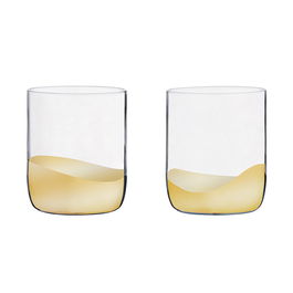 Anton Studios Wave Set of 2 DOF Tumblers Gold