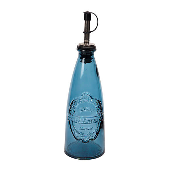 Dexam Sintra Recycled Glass Oil Drizzler Ink Blue