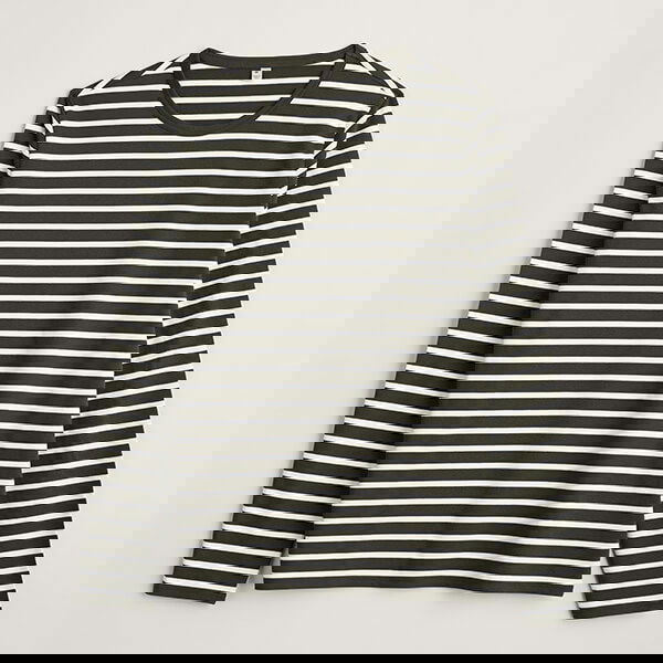 Seasalt Mens Sailor Shirt Breton Woodland Chalk