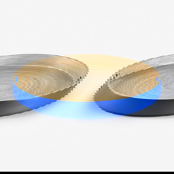 Sur La Table Colour Me Happy Blue Round Bamboo Tray