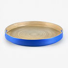 Sur La Table Colour Me Happy Blue Round Bamboo Tray