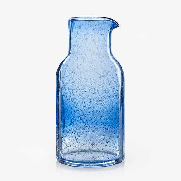 Sur La Table Colour Me Happy Blue Handmade Glass Carafe