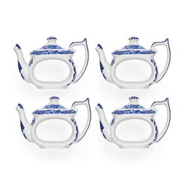 Spode Blue Italian Set of 4 Teapot Napkin Rings
