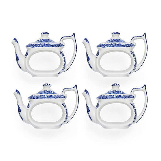 Spode Blue Italian Set of 4 Teapot Napkin Rings
