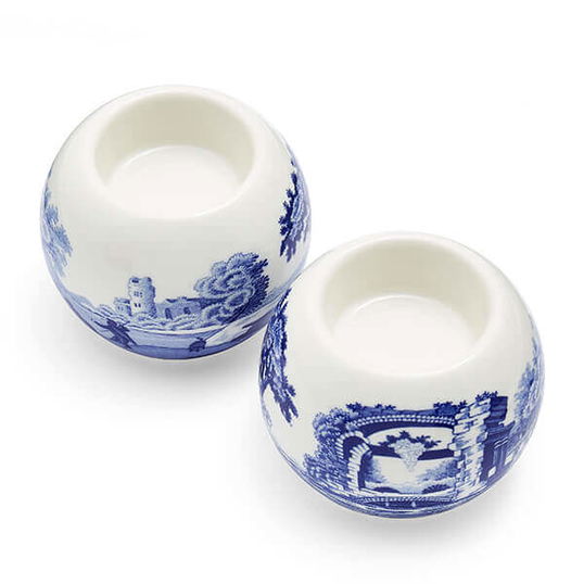 Spode Blue Italian Set of 2 Tealight Holders