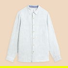 White Stuff Mens Pembroke Long Sleeve Linen Stripe Shirt Blue Multi