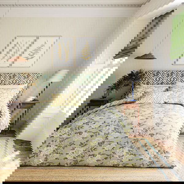 Sanderson Options Summer Peony Duvet Cover Set Double Light Green