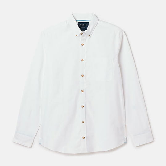 Joules Mens White Long Sleeve Oxford Shirt