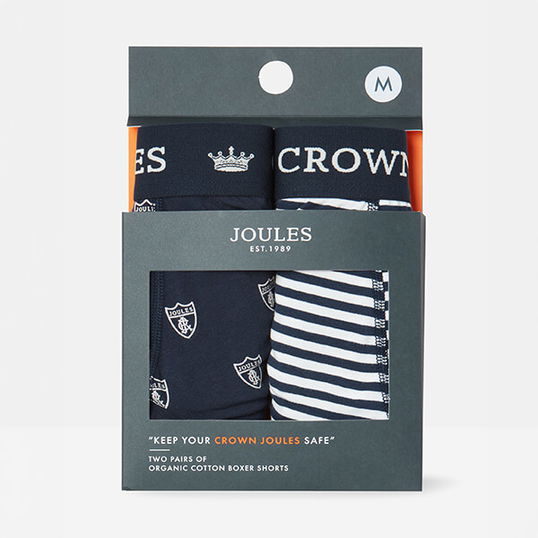 Joules Mens Navy Duo Crown Joules Underwear Pack of 2