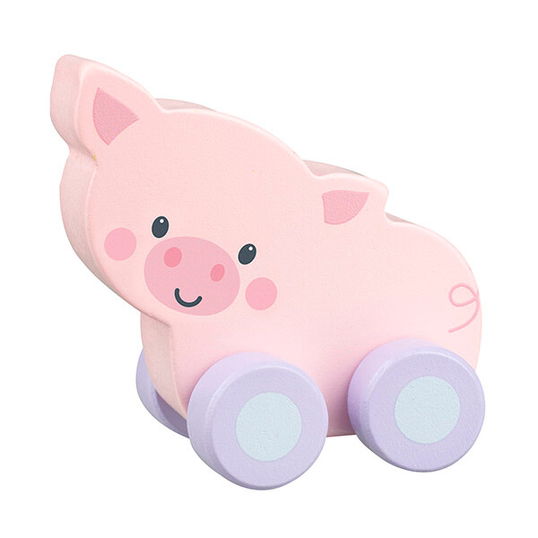 Orange Tree Toys Pig First Push Wooden Toy