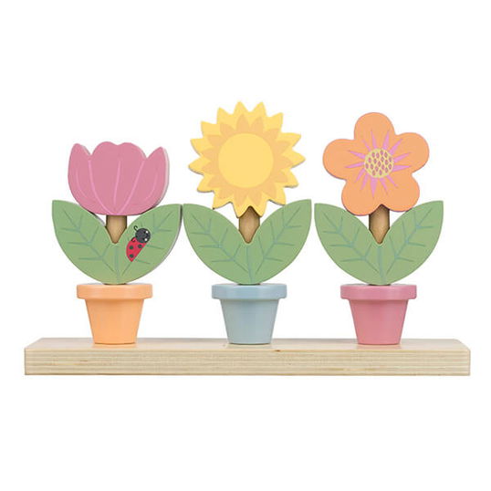Orange Tree Toys Wooden Stacking Flower Pots