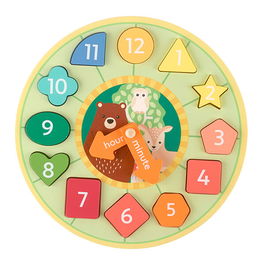Orange Tree Toys Woodland Animal Shape Sorting Wooden Clock