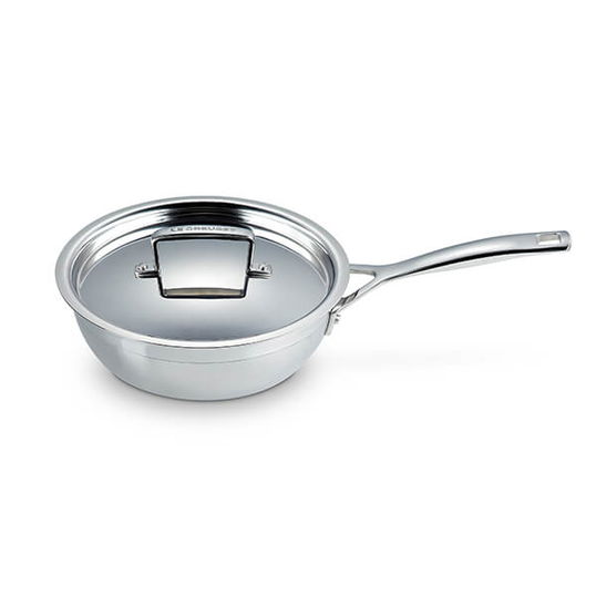 Le Creuset 3-ply Stainless Steel 20cm Non-Stick Chef`s Pan with Lid