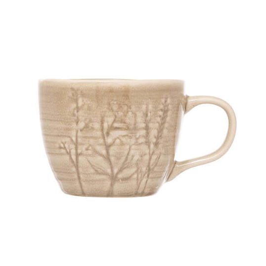 Siip Leaf Embossed Beige Mug