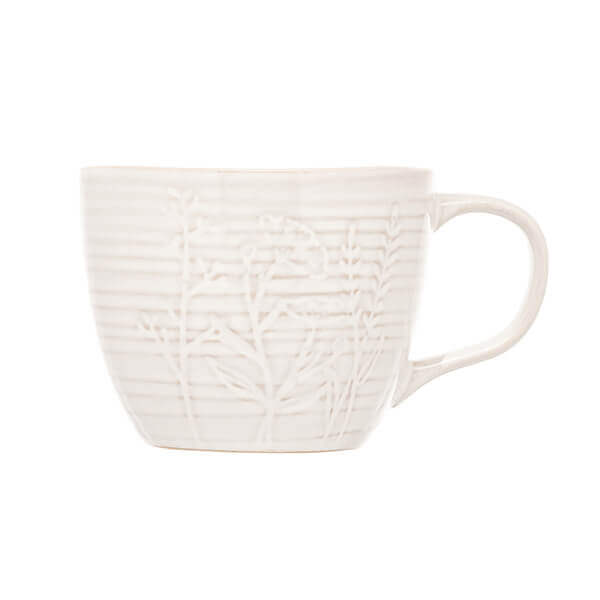 Siip Leaf Embossed White Mug