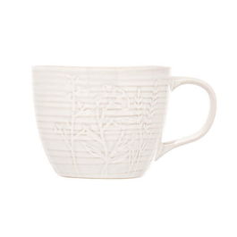 Siip Leaf Embossed White Mug