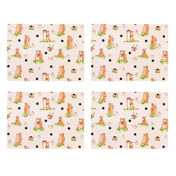 Cath Kidston Meerkats Set of 4 Cork Backed Placemats