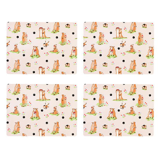 Cath Kidston Meerkats Set of 4 Cork Backed Placemats