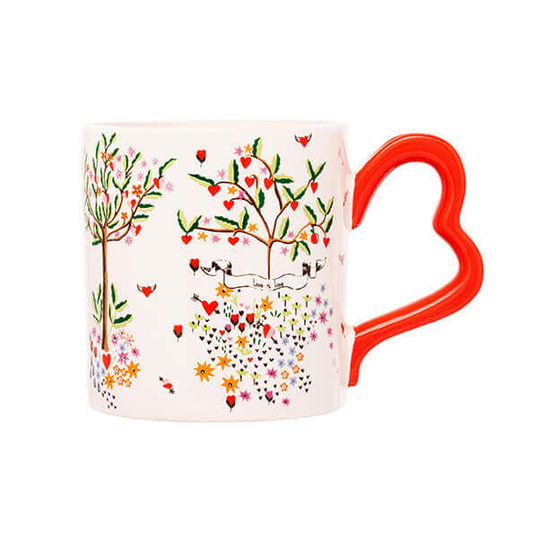Cath Kidston Oh My Heart Heart-Shaped Handle Mug
