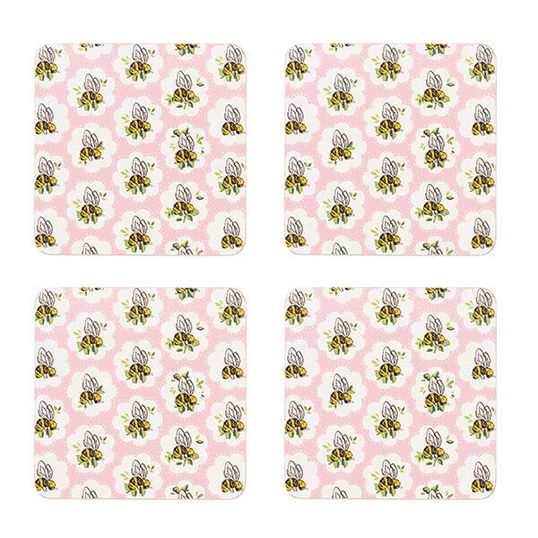Cath Kidston Provence Bee Set of 4 Cork Backed Coasters