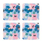 Cath Kidston Painted Pansies Blue Set of 4 Cork Backed Coasters