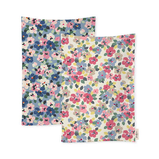 Cath Kidston Painted Pansies Set of 2 Tea Towels