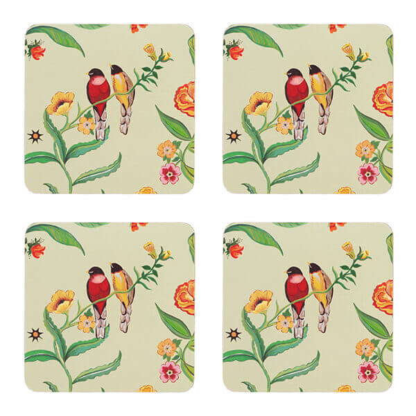Cath Kidston Summer Birds Set of 4 Cork Backed Coasters