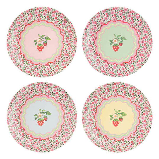Cath Kidston Strawberry Set of 4 Melamine Dinner Plates