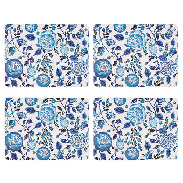 Cath Kidston Strawberry Garden Set of 4 Blue Cork Backed Placemats