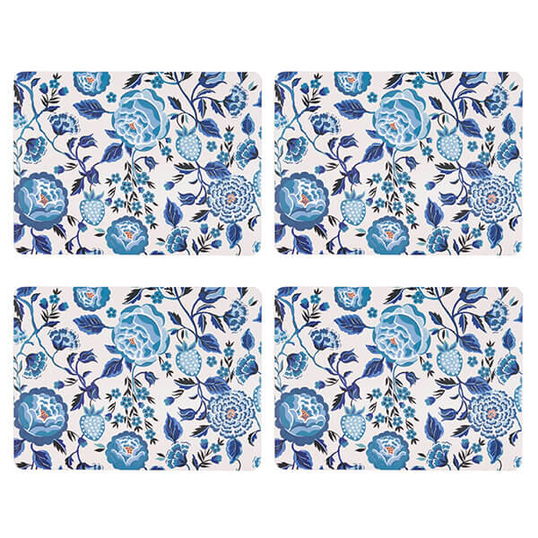 Cath Kidston Strawberry Garden Set of 4 Blue Cork Backed Placemats