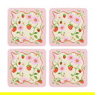 Cath Kidston Strawberry Set of 4 Cork Backed Coasters
