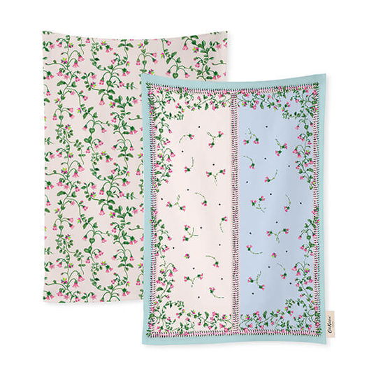 Cath Kidston Twin Flowers Set of 2 Tea Towels