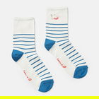 Joules Blue Stripe Excellent Everyday Embroidered Socks Size 4-8