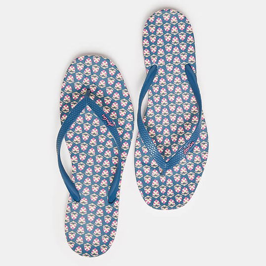 Joules Blue Multi Sunvale Flip Flops