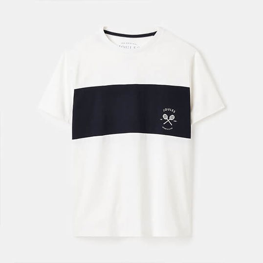Joules Mens White Colour Block Denton Jersey T-Shirt