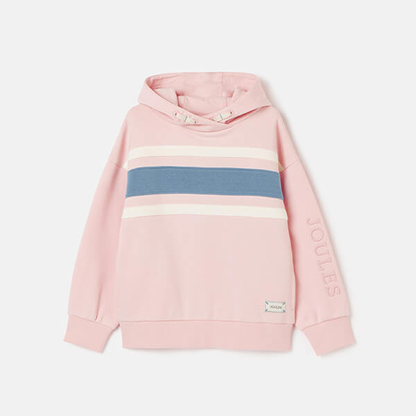 Joules Kids Pink Colourblock Haley Hooded Sweatshirt