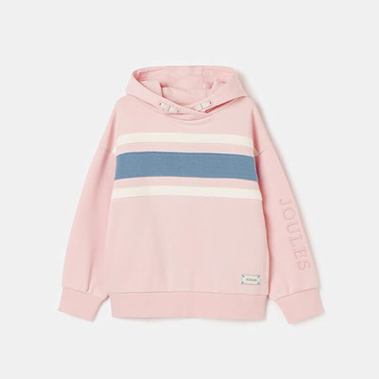 Joules Kids Pink Colourblock Haley Hooded Sweatshirt