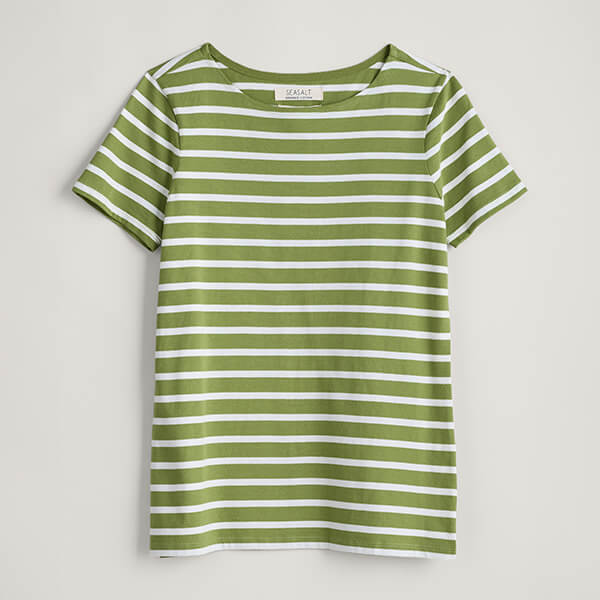 Seasalt Sailor T-Shirt Breton Dill Chalk